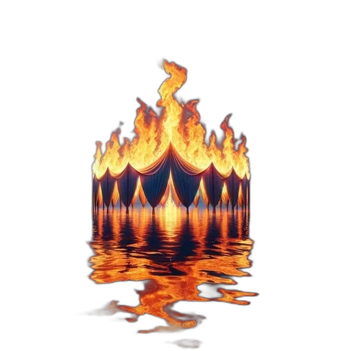 crown, jacket, 3d render, concept art, pixel art, fire, fiery, tent transparent PNG cut-out