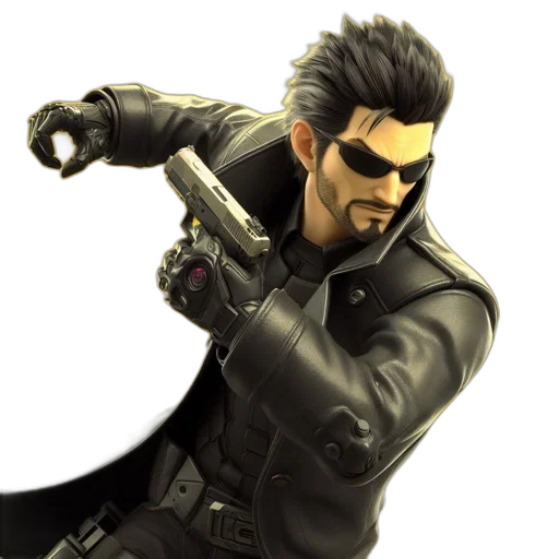 jacket, weapon, concept art, 3d render, animated, figure, resembling, man transparent PNG cut-out