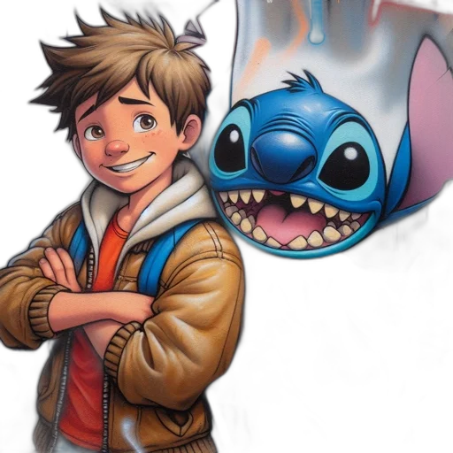 mask, creature, jacket, comic book art, concept art, cartoon, 3d render, young transparent PNG cut-out