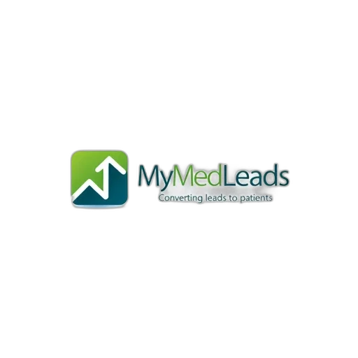 stylized, logo, mymedleads, green, blue, color, scheme, features transparent PNG cut-out