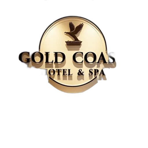 3d render, golden, first, image, shows, reception, desk, hotel transparent PNG cut-out