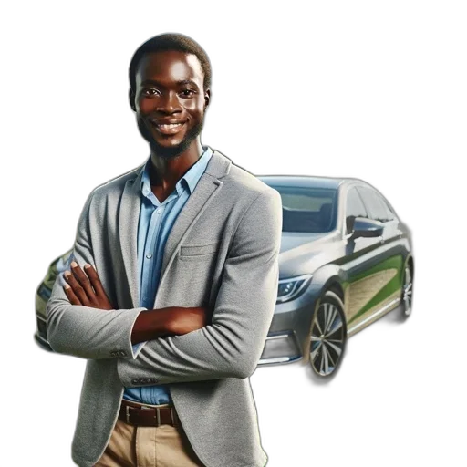 car, robot, photorealistic, concept art, cartoon, 3d render, man, stands transparent PNG cut-out