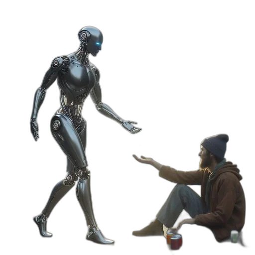 robot, creature, animal, concept art, 3d render, cyberpunk, vaporwave, outer space transparent PNG cut-out