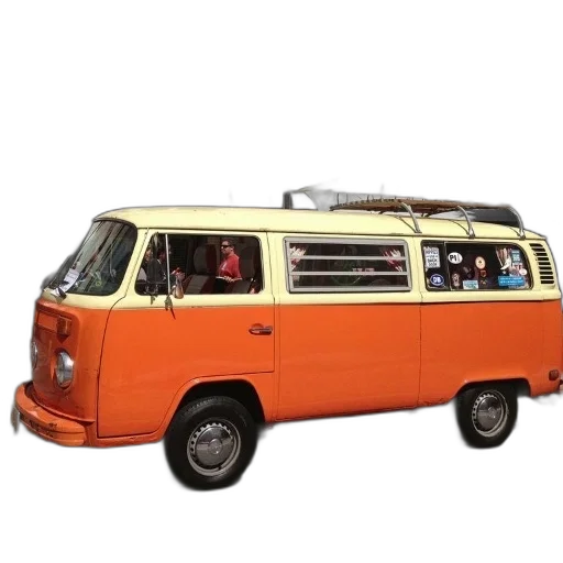car, 3d render, orange, yellow, van, parked, front, building transparent PNG cut-out