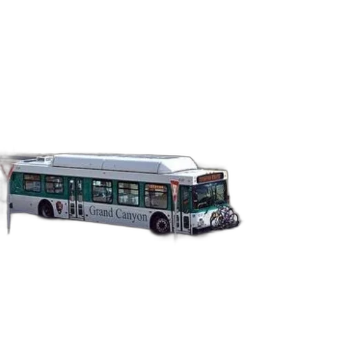 3d render, photorealistic, concept art, green, white, bus, labeled, grand transparent PNG cut-out