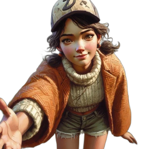 jacket, hat, face, staff, concept art, photorealistic, 3d render, fantasy art transparent PNG cut-out