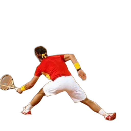 staff, photorealistic, 3d render, pixel art, concept art, tennis, player, red transparent PNG cut-out