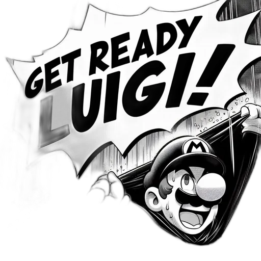 comic book art, concept art, cartoon, mario, super, gaming, franchise, stands transparent PNG cut-out
