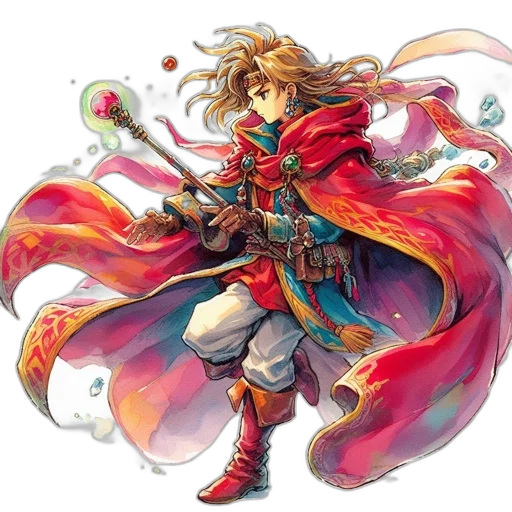 sword, staff, weapon, concept art, fantasy art, pixel art, watercolor, red transparent PNG cut-out