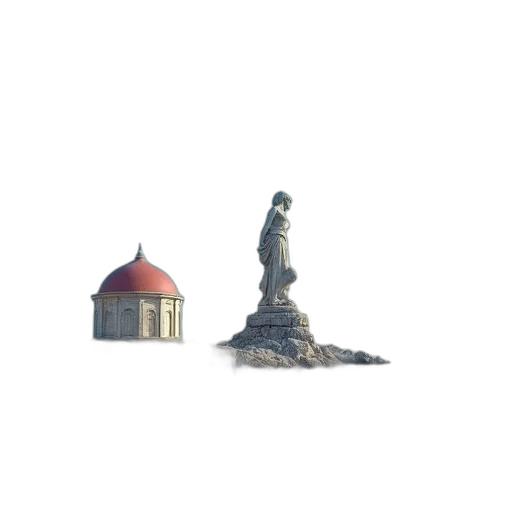 building, hat, crown, staff, 3d render, pixel art, concept art, photorealistic transparent PNG cut-out