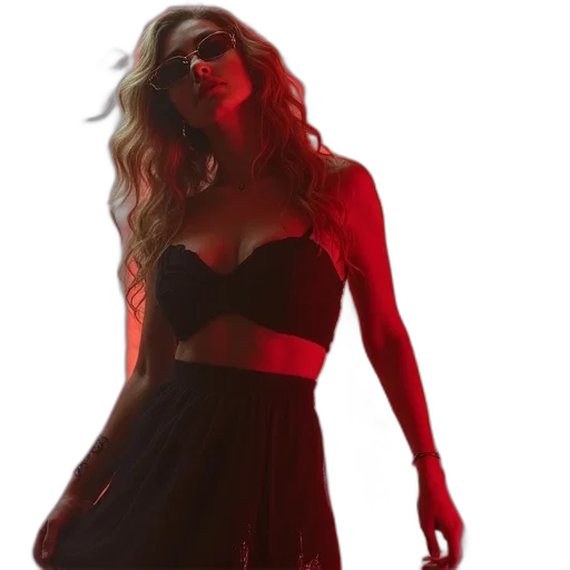 dress, neon lights, banggles, spite transparent PNG cut-out