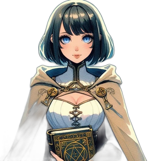 sword, staff, dress, weapon, fantasy art, concept art, anime, pixel art transparent PNG cut-out