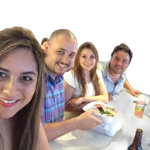 staff, bottle, food, face, four, friends, enjoy, meal transparent PNG cut-out