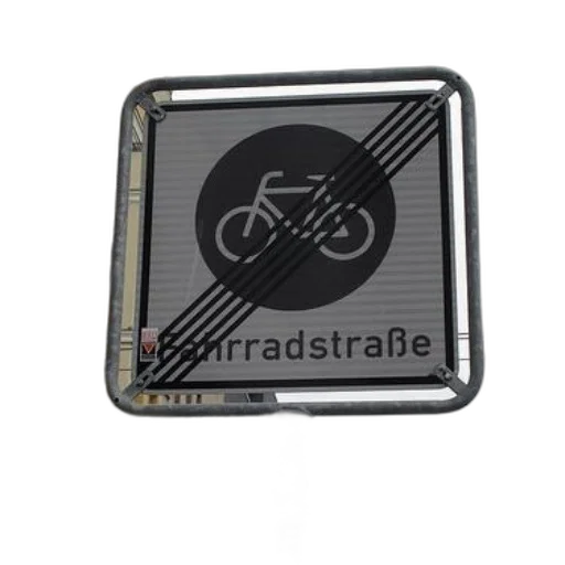 sign, indicating, bicycle, lane, closed, word, fahrradstraße, written transparent PNG cut-out