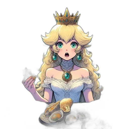 crown, jewelry, dress, staff, fantasy art, concept art, pixel art, watercolor transparent PNG cut-out