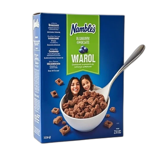 food, blue, box, namble, blueberry, chocolate, cereal, green transparent PNG cut-out