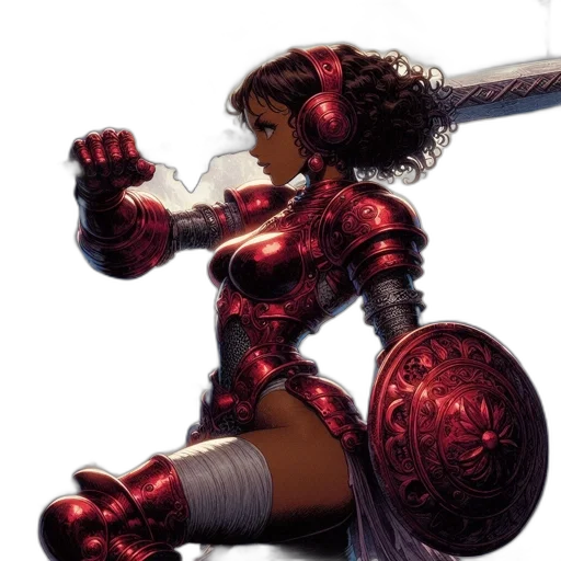 sword, weapon, comic book art, concept art, fantasy art, pixel art, red, female transparent PNG cut-out
