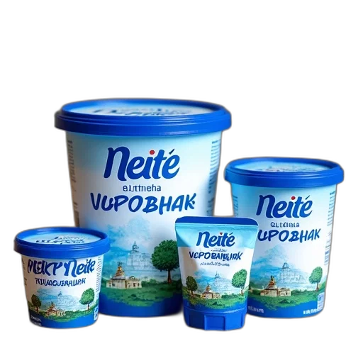 food, blue, collection, four, different, yogurt, packaging, designs transparent PNG cut-out