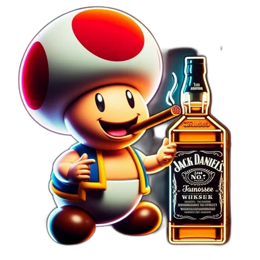 bottle, hat, weapon, pixel art, 3d render, concept art, photorealistic, animated transparent PNG cut-out