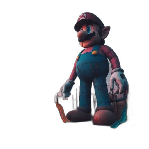 robot, staff, creature, mask, 3d render, concept art, pixel art, vaporwave transparent PNG cut-out