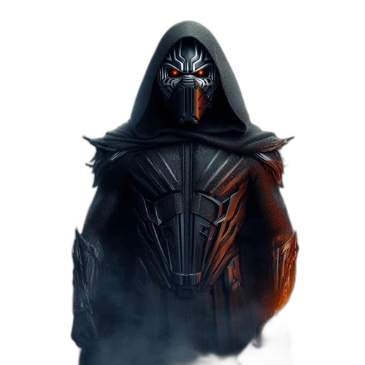 mask, creature, jacket, face, concept art, fantasy art, 3d render, comic book art transparent PNG cut-out
