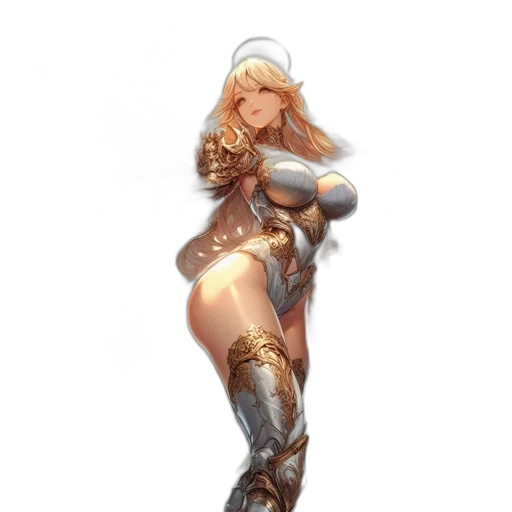 dress, weapon, sword, robot, concept art, fantasy art, pixel art, 3d render transparent PNG cut-out