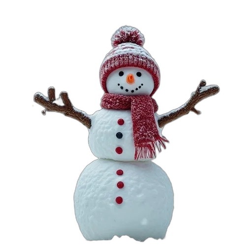 hat, 3d render, snow, snowman, costume transparent PNG cut-out