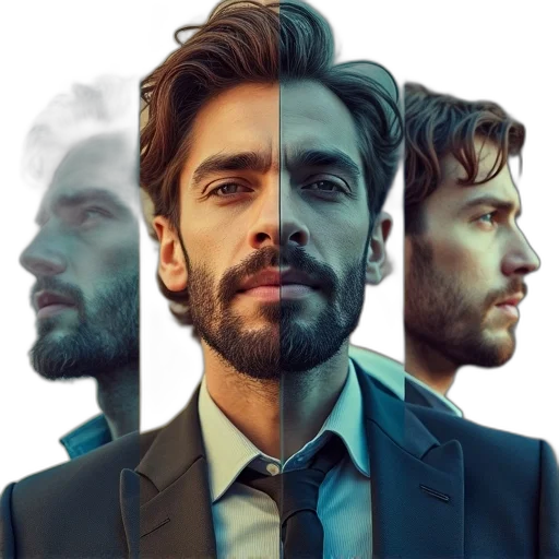 face, mask, concept art, photorealistic transparent PNG cut-out
