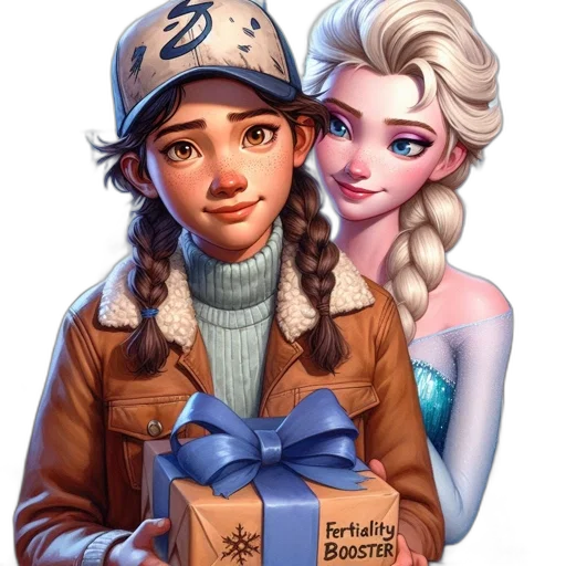 jewelry, fantasy art, concept art, photorealistic, comic book art, snow, two, female transparent PNG cut-out