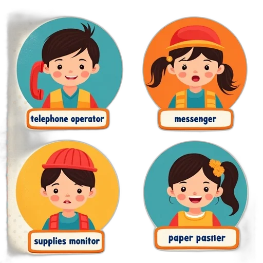 colorful, educational, poster, four, different, illustrations, children, various transparent PNG cut-out