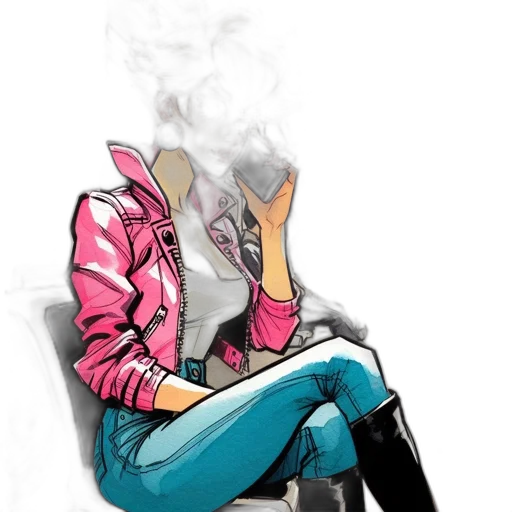 jacket, mask, face, concept art, comic book art, photorealistic, cartoon, fire transparent PNG cut-out