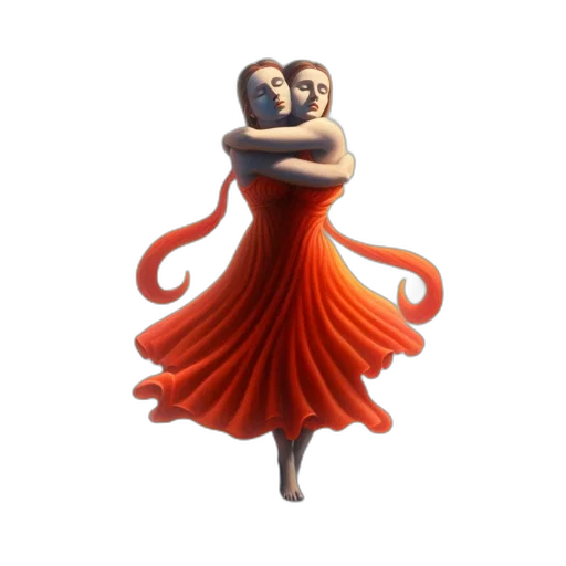 dress, hair, mask, staff, concept art, 3d render, fantasy art, fire transparent PNG cut-out