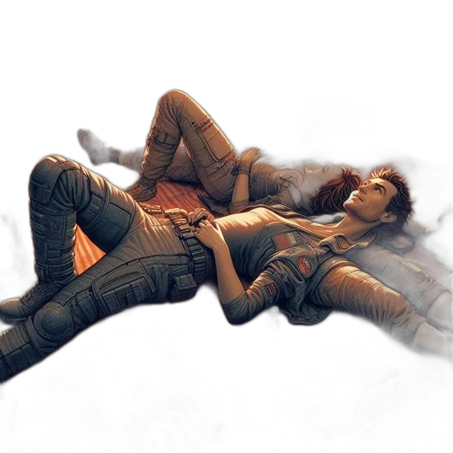 concept art, photorealistic, 3d render, fantasy art, golden, earth tones, two, individuals transparent PNG cut-out
