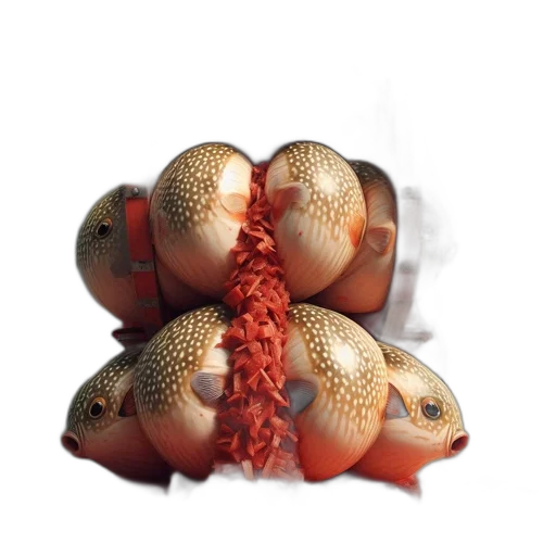 food, jewelry, crown, animal, 3d render, photorealistic, underwater, fantastical transparent PNG cut-out