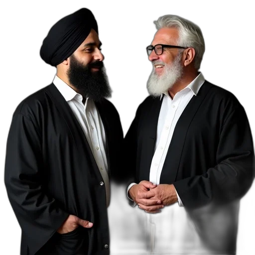 two, men, standing, next, each, other, both, wearing transparent PNG cut-out