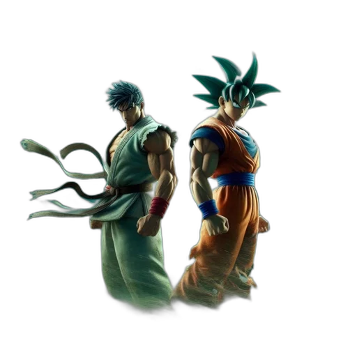 concept art, 3d render, fantasy art, anime, underwater, green, goku, ryu transparent PNG cut-out
