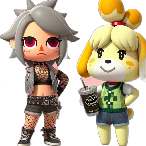 concept art, 3d render, monochrome, two, animated, characters, depicted, one transparent PNG cut-out