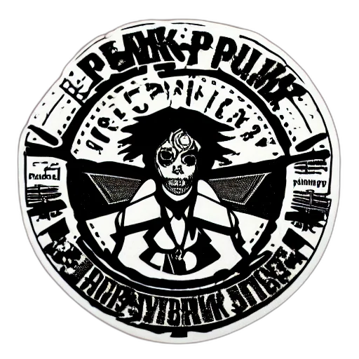 cyberpunk, comic book art, punk, sticker transparent PNG cut-out