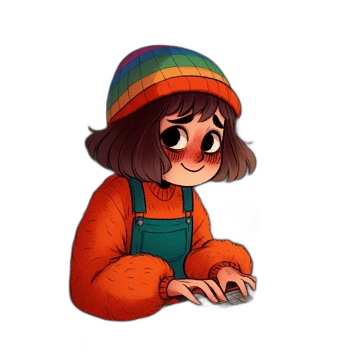 hat, staff, face, robot, pixel art, watercolor, concept art, cartoon transparent PNG cut-out