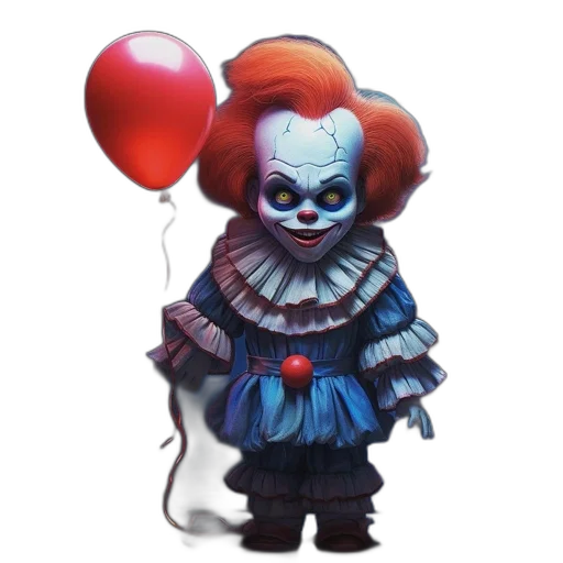 creature, staff, concept art, 3d render, pixel art, menacing, clown, figure transparent PNG cut-out