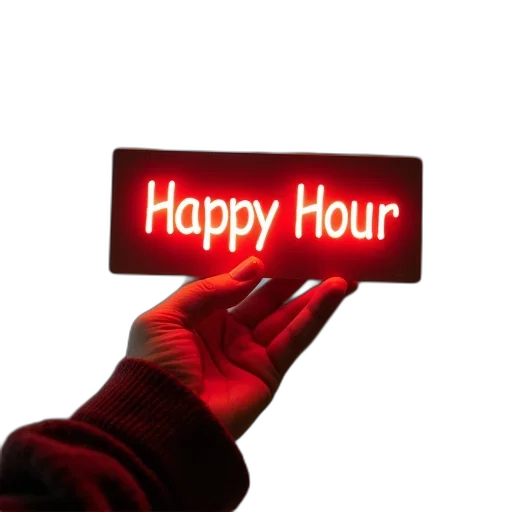 happy, hour, hand, held transparent PNG cut-out