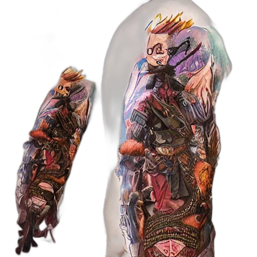 concept art, fantasy art, cyberpunk, photo, tattoo, sleeve, design, transylvanian transparent PNG cut-out