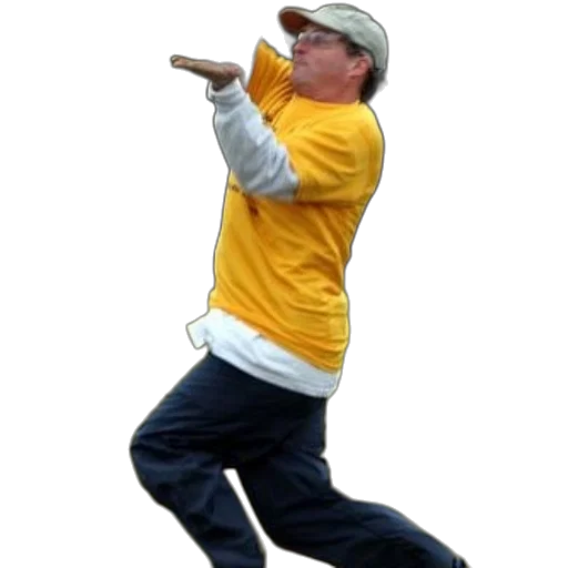 staff, man, yellow, shirt, gray, hat, playing, frisbee transparent PNG cut-out