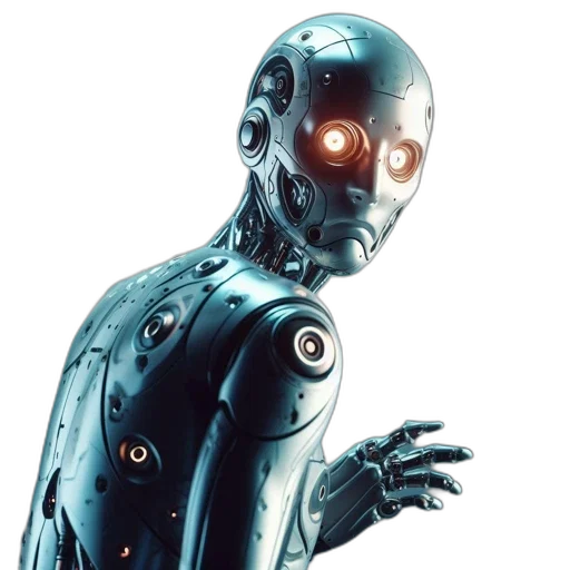 robot, concept art, cyberpunk, 3d render, comic book art, illuminated, robotic, head transparent PNG cut-out