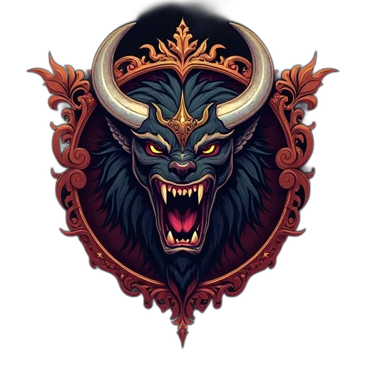 crown, mask, dragon, fantasy art, concept art, pixel art, 3d render, dark transparent PNG cut-out