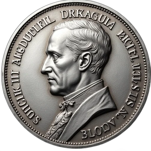 photorealistic, silver, coin, archduke transparent PNG cut-out