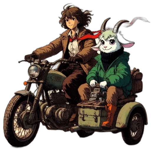 animal, jacket, concept art, comic book art, pixel art, anime, earth tones, woman transparent PNG cut-out