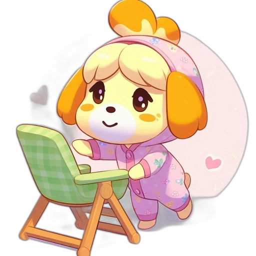 staff, animal, pixel art, anime, cartoon, concept art, pastel, animated transparent PNG cut-out