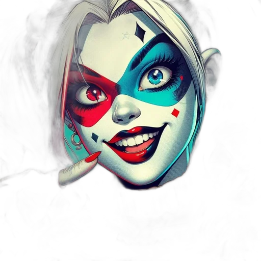 mask, face, comic book art, concept art, fantasy art, photorealistic, blue, woman transparent PNG cut-out