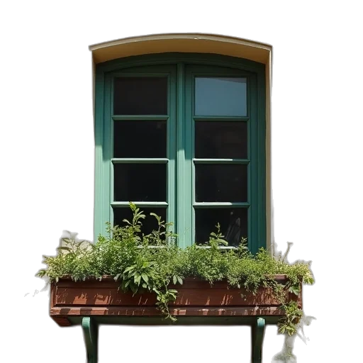 furniture, building, 3d render, photorealistic, concept art, rain, green, window transparent PNG cut-out